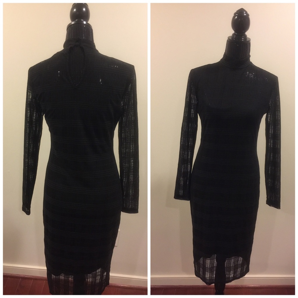Nicole Miller: Black slip with sheer overlay